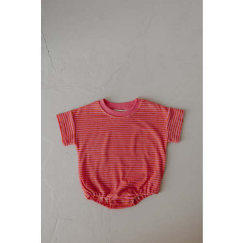 Terry T-Shirt Romper | Strawberry