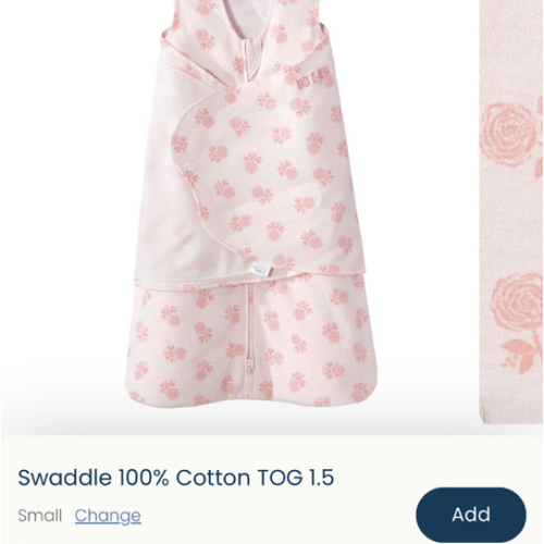 Rose Toss Blush Cotton Swaddle - Small | HALO