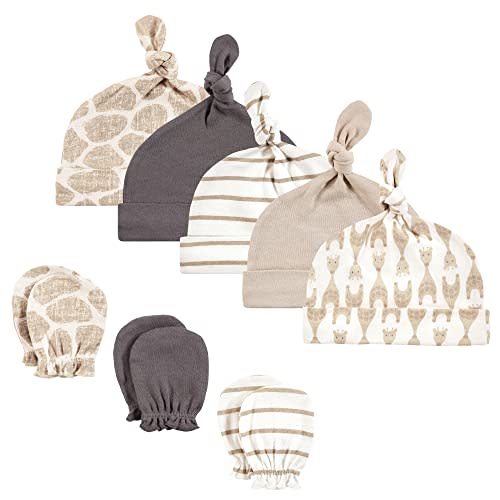 Hudson Baby Unisex Baby Cotton Cap and Scratch Mitten Set