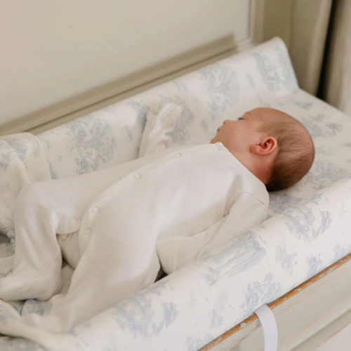 Spring Toile Blue Contour Change Pad | The Gilded Bird – The Gilded Bird US