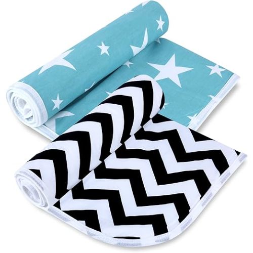 Baby Changing Pad, 2Pcs Waterproof Diaper Changing Mat liner, Reusable Portable 3Layers Line Changing Pad for Babies, Travel Change Diaper on the Go, Newborn Shower Gifts