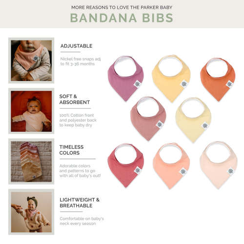 Bandana Baby Bibs | Vail Set - 8 Pack | Parker Baby Co.