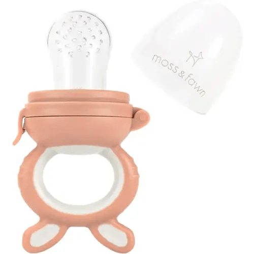 Moss and Fawn Forage Feeder, Soothing Silicone Frozen Baby Food Teething Toy, Pacifier Fruit Feeder and Teether, BPA, PVC and Phthalate Free - Bloom