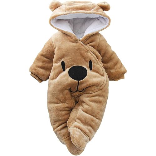 Newborn Baby Girl Boy Clothes Bear Onesie Long Sleeve Snowsuit Hooded Romper Cute Winter Clothes