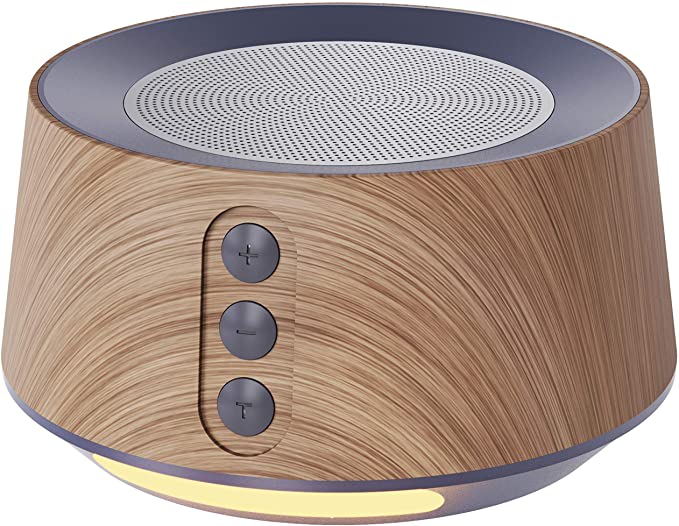Letsfit White Noise Machine for Adults Sleep & Relaxation - Wood Grain, White Noise Machine with adjustable night light