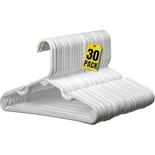 White Nursery Hangers 30 Pack for Baby, Toddler, Kids, Children (30 Pack)