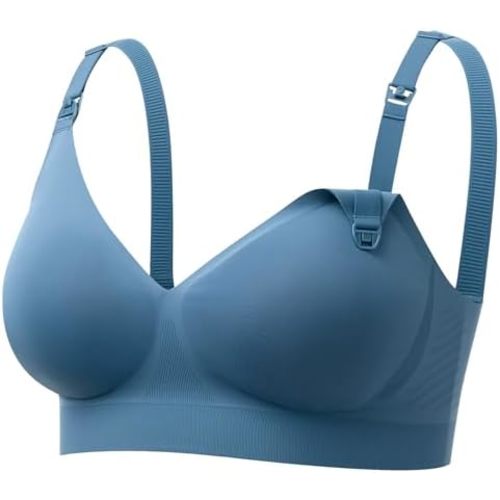Momcozy CoolFit Nursing Bras for Breastfeeding, Ultra Stretch Seamless Jelly Strip Maternity Bra, Cooling Wireless