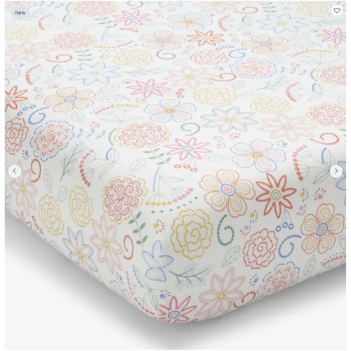 Flower Burst Classic Cool Organic Cotton Percale Fitted Crib Sheet
