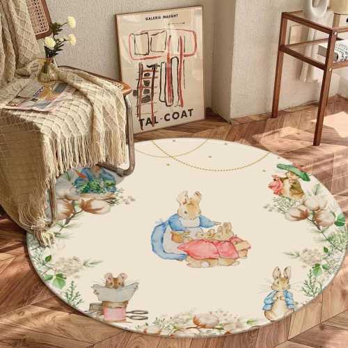 Peter Rabbit Round Rug for Nursery or Kids Playroom, Peter Rabbit Theme Nursery, Nursery Decor, Kids Bedroom Rug