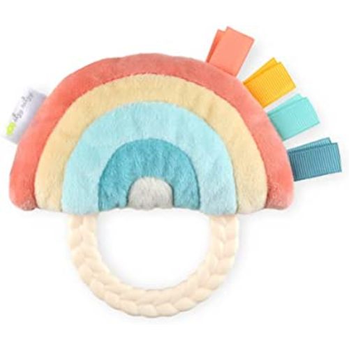 Itzy Ritzy - Ritzy Rattle Pal Plush Rattle Pal with Teether, Rainbow, (PRT8450)