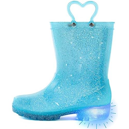 Outee Toddler Kids Adorable Lightwight Waterproof Rain Boots Light Up by Steps