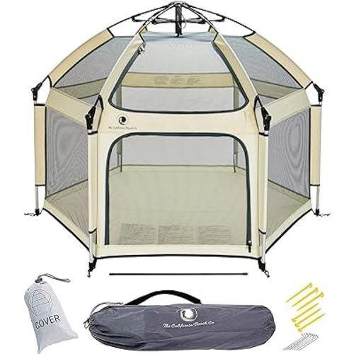 POP 'N GO Baby Playpen - Indoor & Outdoor Playpen for Babies and Toddlers - Baby Beach Tent, Foldable, Portable W/Canopy & Travel Bag - Pop Up Pack and Play Yard