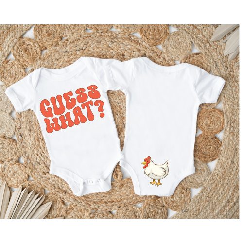 Guess What Chicken Butt Retro Onesie®, Funny Baby Onesie®, Baby Shower Gift, Gender Neutral Baby Gift