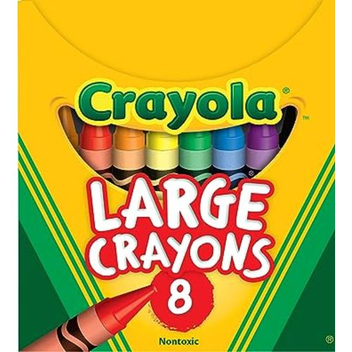 Crayola Large Crayons - Assorted (8 Count), Giant Crayons for Kids & Toddlers, Ages 2+