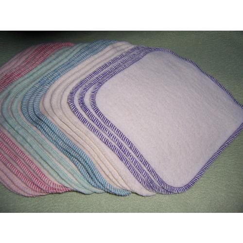 Organic Hemp Wash Cloth Cotton Fleece Washcloth Baby Face Family Wipes Bath Super Soft! Eco Friendly 6 x 6 size Cloths