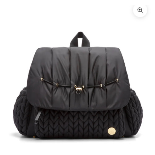 Levy Stylish Diaper Backpack - Black Herringbone