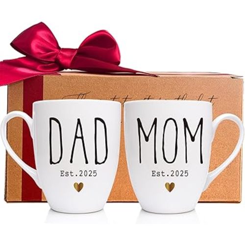 New Dad & Mom Est 2025 Coffee Mugs, First Time Parents Mugs, New Parents Gift, Prospective Parents Mugs Gift, Pregnancy Announcement, Baby Reveal Mug-199