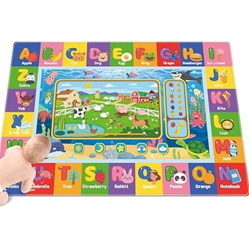 Baby Play Mat for Floor, Kids Playmat Baby Crawling Mat Educational Tummy Time Mat Soft ABC Play Mat for Toddlers Infants Kids Mat for Playroom Classroom (59 X 39.4 INCH, Style 1)