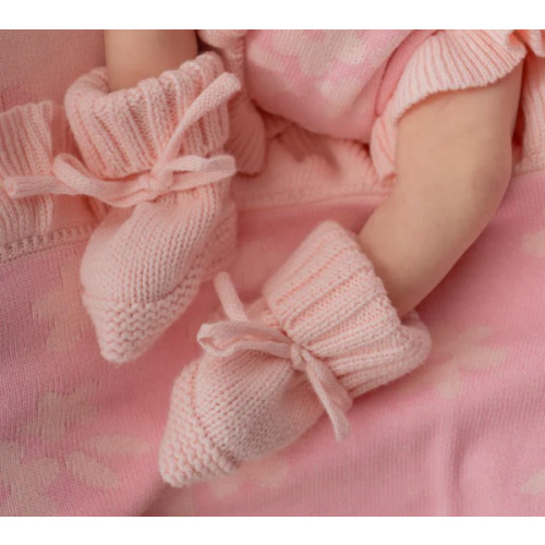 Knitted Booties | Baby Pink – Little and Fern