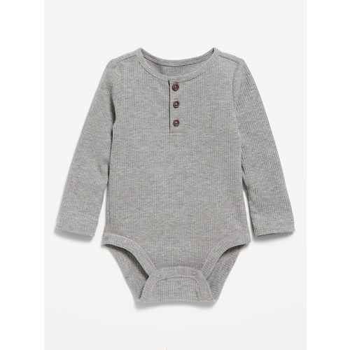 Long-Sleeve Ribbed Henley Bodysuit for Baby | Old Navy