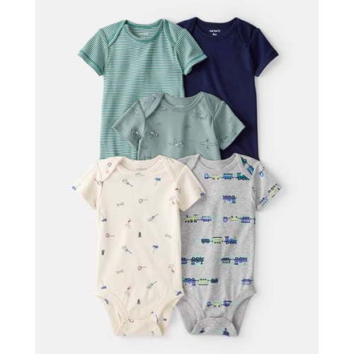 Baby Boy 5-Pack Train Multipack Bodysuits - Green/Blue - Carter's | Carter's