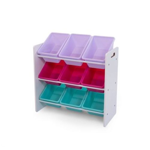 Kids' Hampton Toy Storage Organizer With 9 Storage Bins Sandwashed/white - Humble Crew: Kids Room Storage, Toddler Organization