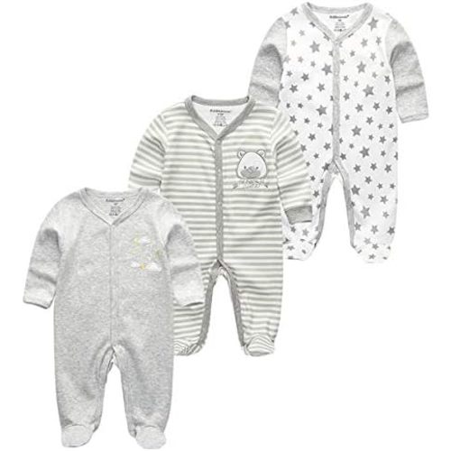 Kiddiezoom Baby and Toddler Boys'Snug Fit Footed One-Piece Romper Jumpsuit Cotton Cotton Footed Outfit