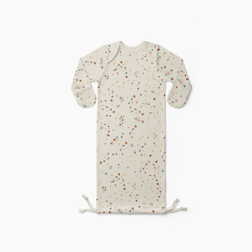Goumi Kids x Babylist Printed Drawstring Baby Gown - Terrazzo, Newborn