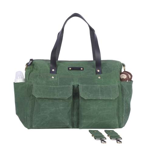 Forest Green Crossbody Diaper Bag Tote with Stroller Clips - Baby Shower Gift Set for New Mothers – Carry Goods Co.