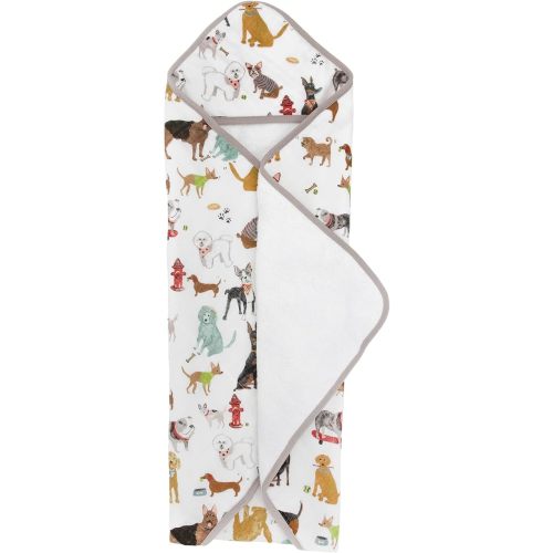 Little Unicorn Premium Muslin & Terry Hooded Towel, 30x30 (Woof)