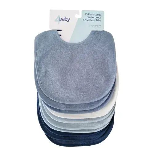 4Baby Bib Waterproof Absorbent Boy - 10 Packs | Baby Bunting AU