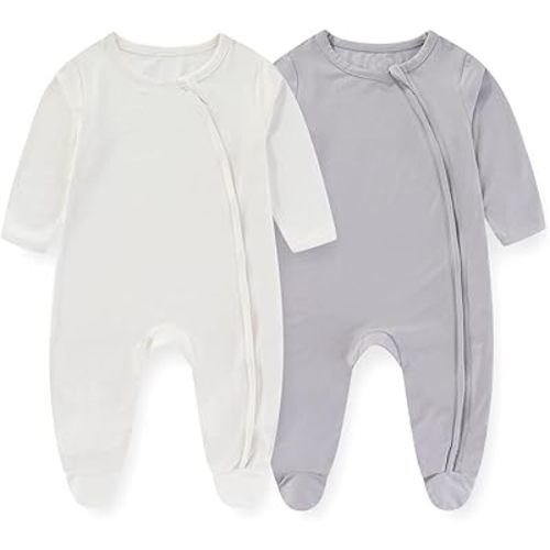 Unisex Rayon Made from Bamboo Solid Baby Boy Girl Footies Romper Infant Jumpsuit Comfort New born Outfit