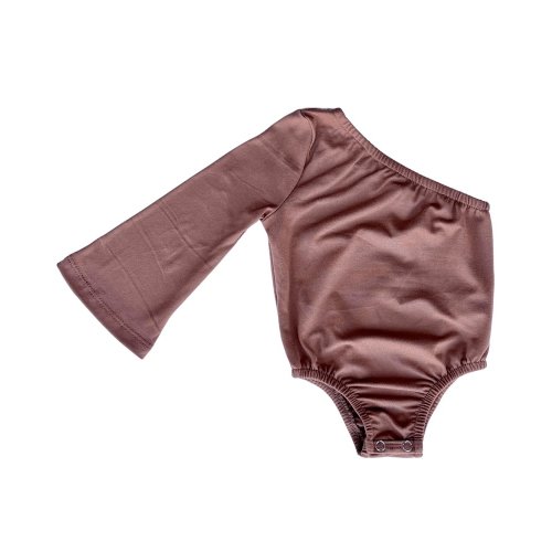 Reese One Shoulder Leotard - Dusty Cocoa
