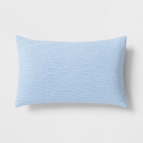 Lumbar Texture Cotton Pillow Sky Blue - Room Essentials™