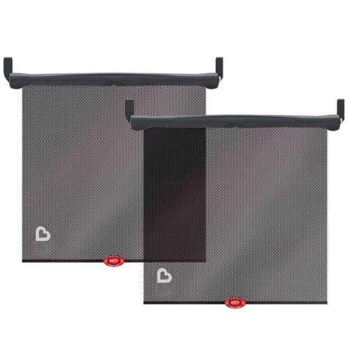 Munchkin Sun Safety Car Window Rollershade With Heat Alert - Black - 2pk