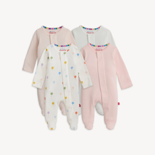 Magnetic Me 4-Pack Footie- Pink