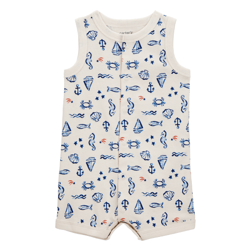 Baby Sea Print Snap-Up Cotton Romper - Carter's | Carter's