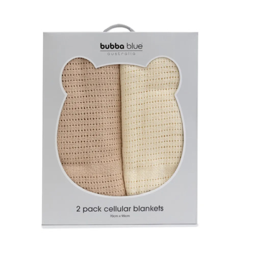 Bubba Blue 2 Pack Blanket Nordic Vanilla/Latte | Baby Bunting AU