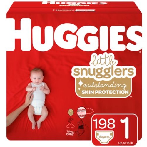 HUGGIES Little Snugglers Diapers Size 1, 198 Count
