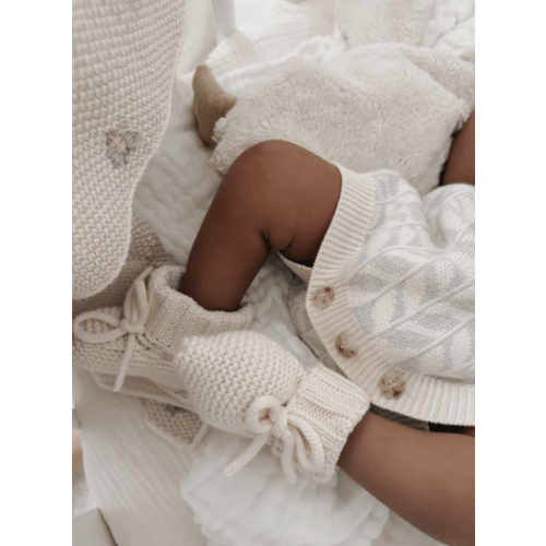 Luna + Luca Organic Booties - Cream