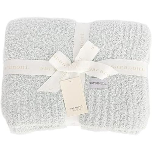 SARANONI Bamboni Luxury Baby Blanket | Cozy & Soft Plush Receiving Blankets | Perfect for Girls & Infant Baby Boy Blankets | Sky Blue - 30” x 40"
