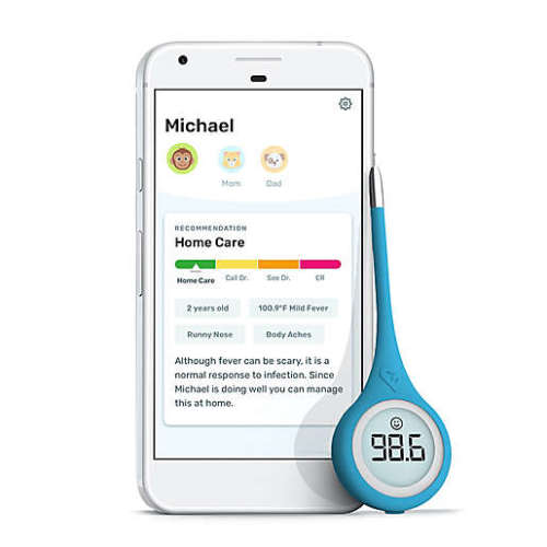 Kinsa QuickCare™ Bluetooth Smart Thermometer with Family Health Tracking App