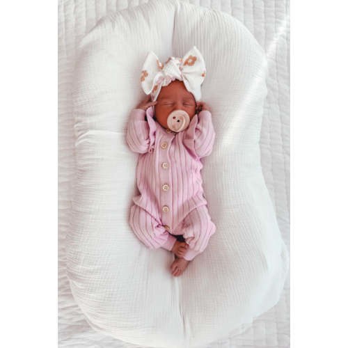 Frill Romper Orchid – Indigo Dreams Handmade (0-3 months)
