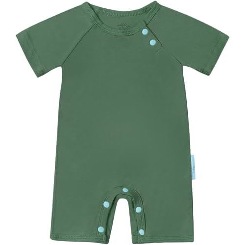 SuperSoft Short Sleeve Baby Romper, Unisex Bamboo Viscose One-piece Summer Pajamas, Boy Girl Footless Jumpsuit Snap Closure