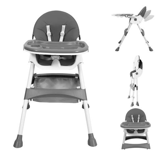 TUMAJUP 6- in -1 Baby High Chair with 5 -Point Safety Harness-Gray