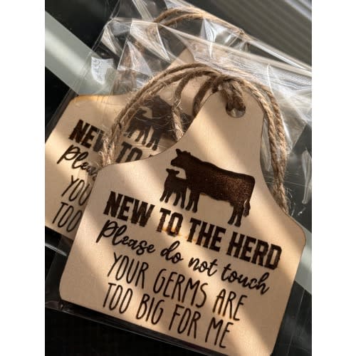 New to the Herd No Germs Don’t Touch Baby Sign for Car Seat Western Cute