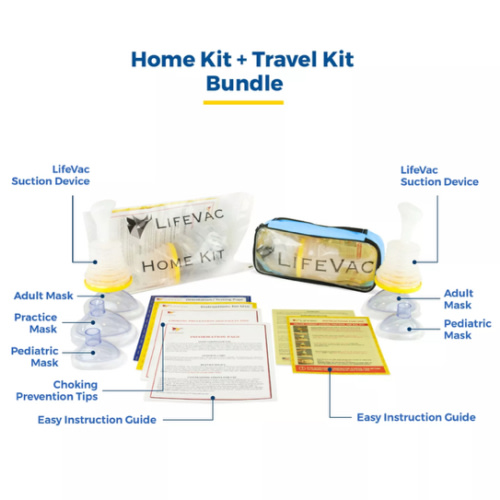 LifeVac Home and Travel Kit Bundle - Toddler and Adult Choking First Aid Device