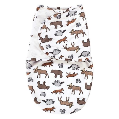 Hudson Baby Infant Boy Plush Faux Fur Swaddle Wrap, Animal Adventure, 0-3 Months
