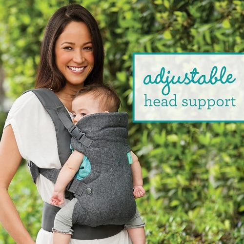 Infantino Flip Advanced 4-in-1 Carrier - Ergonomic, convertible, face-in and face-out front and back carry for newborns and older babies 8-32 lbs - Grey