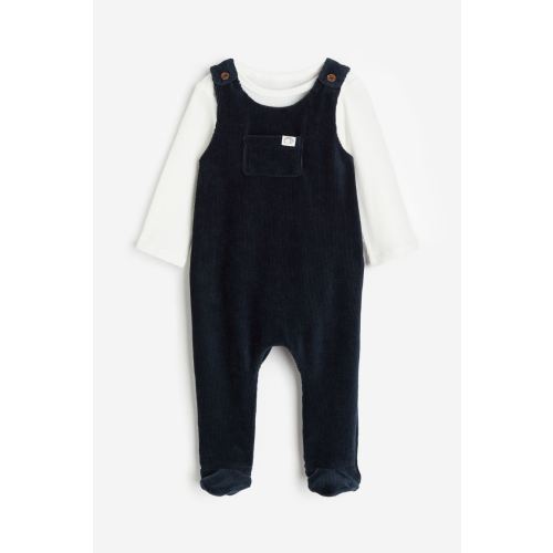 Bodysuit and Velour Romper Suit